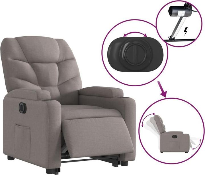Immagine prodotto VidaXL Reclinabile con ausilio elettrico in tessuto