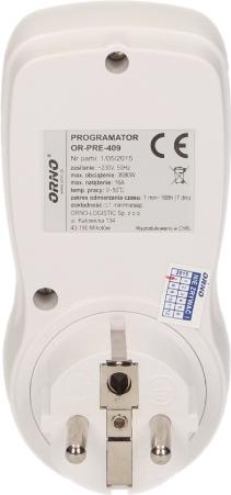 Produktbild Orno OR-PRE-409 Elektroniczny programator czasowy 16 programów