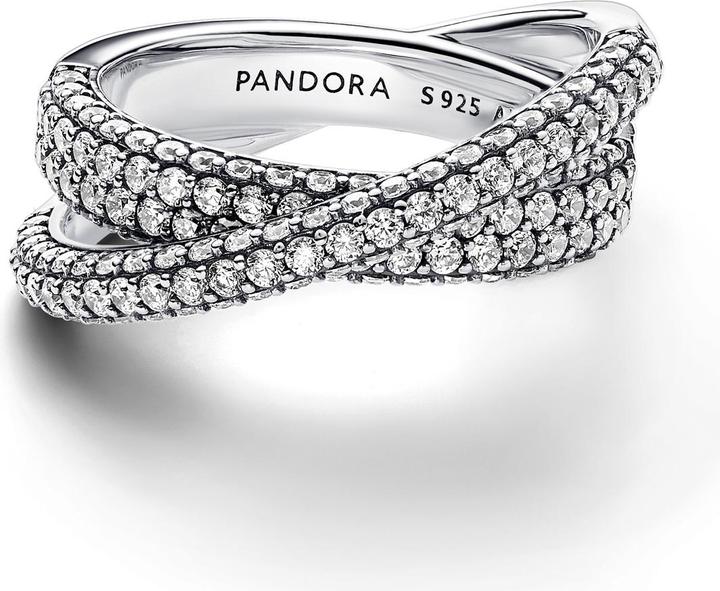 Immagine prodotto Pandora Anello a doppia fascia incrociata con pavé senza tempo (16, 925 Argento)