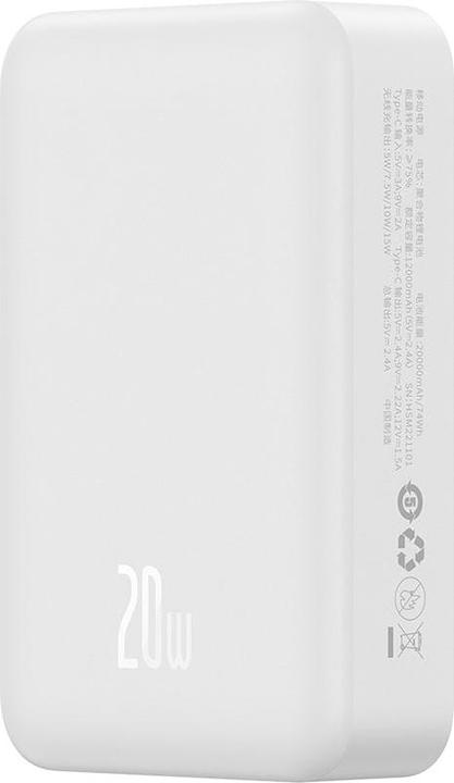 Image du produit Baseus Banque d'alimentation Magnetic Mini 20000mAh 20W (blanc) (20000 mAh, 20 W, 74 Wh)