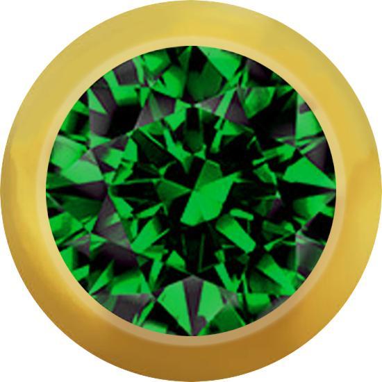 Immagine prodotto Star Piercing Micro sfera placcata in oro con cristallo verde (Acciaio chirurgico 316L)