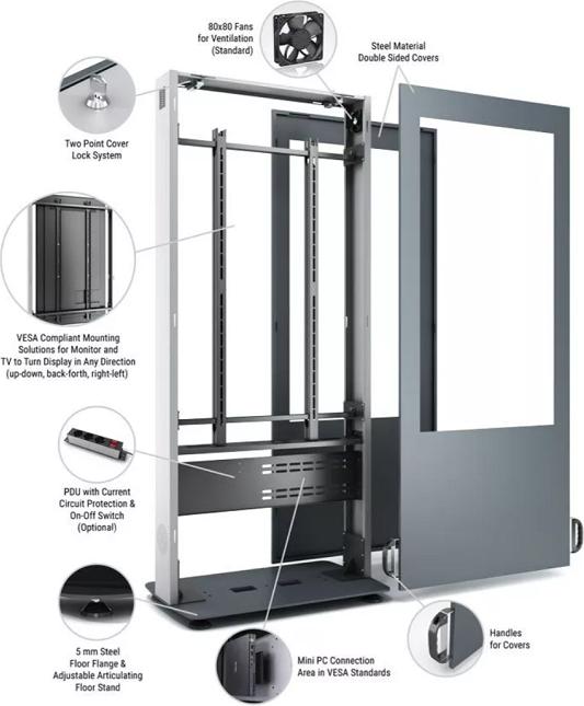 Produktbild DSS Indoor Stele Portrait, 65" Bildschirm, schwarz
