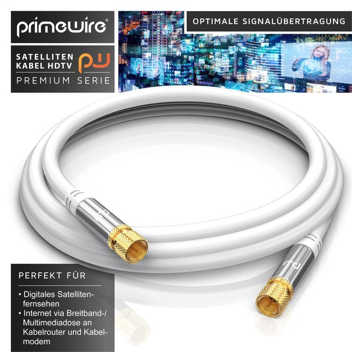 Immagine prodotto Primewire SAT Kabel HDTV - Cavo coassiale SAT Premium - TV HDTV Radio DVB-T DVB-C DVB-S DVB-S2, schermatura 4 (135 dB, Cavi SAT)