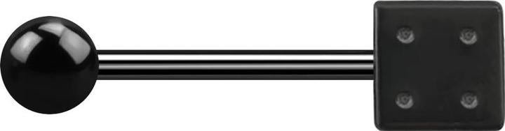 Star Piercing Micro Barbell schwarz mit Kugel und Würfel (ohne Messing, Chirurgenstahl 316L)