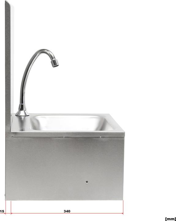 Produktbild XPOtool Gastro Waschbecken Edelstahl Handwaschbecken quadratisch Spülbecken (390 mm, 355 mm)