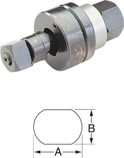 Actual product image Klauke KLA 50610861 Double-D punch A=19,5mm B=16,3mm