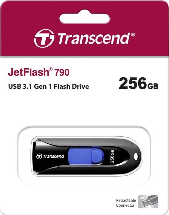 Image du produit Transcend JETFLASH 790 - Clé USB 3.0 (256 Go, USB 3.2, USB-A)