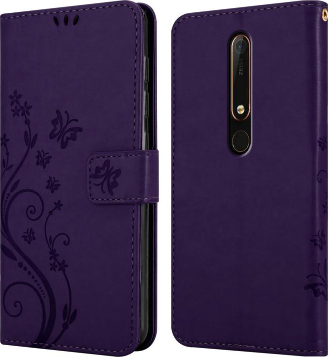 Produktbild Cadorabo Flower Book Hülle für Nokia 6.1 (Nokia 6.1)