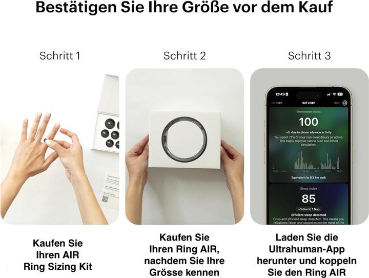 Immagine prodotto Ultrahuman Ring AIR Grösse 11 (11, Tappetino Grigio)
