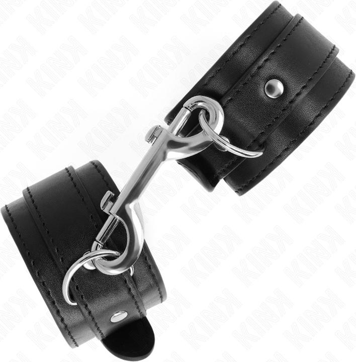 Actual product image Kink Wrist Cuffs - Single Row Of Rivets Black Adjustable 17-28 cm X 5 cm