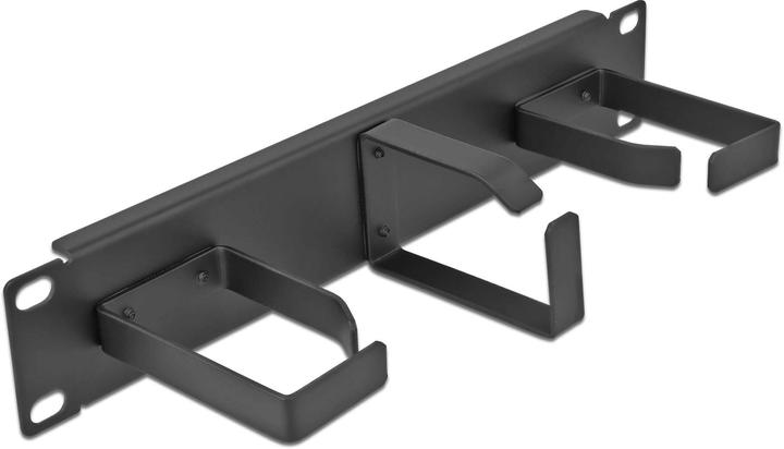 Produktbild Delock 10? Kabelmanagement Rangierpanel mit 3 Metall Bügeln (2 x horizontal, 1 x vertikal) 1 HE schwarz