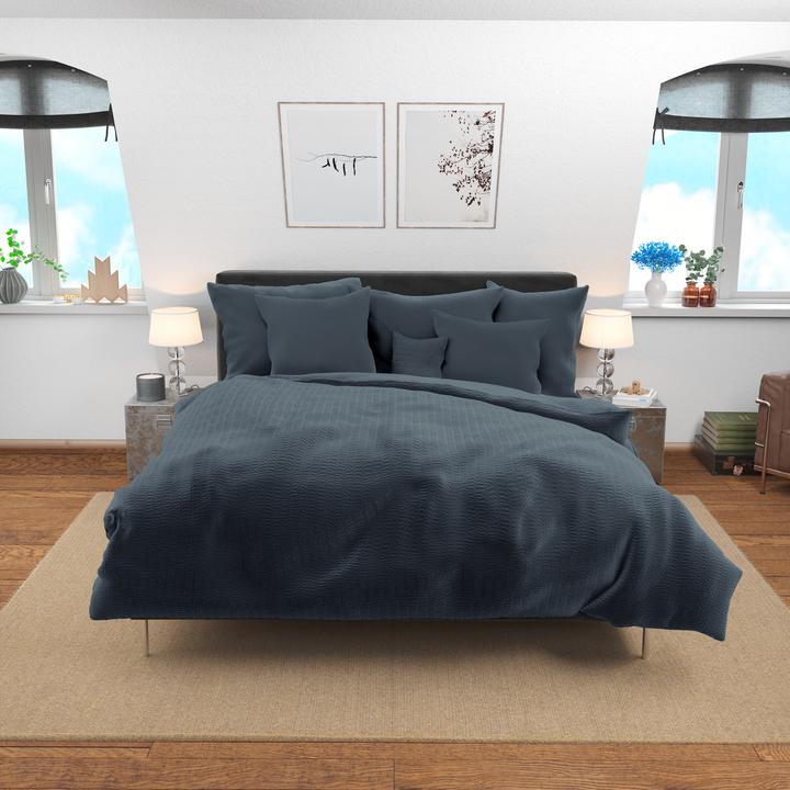 Immagine prodotto Lotus Bettwaren Biancheria da letto in raso Seersucker uni (Copripiumino, 240 x 240 cm)