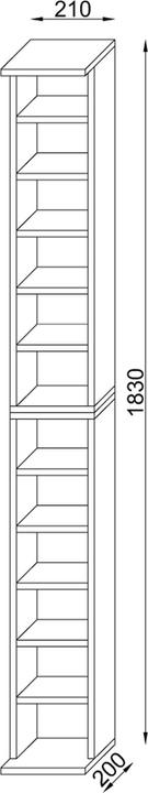 Actual product image VCM DVD CD cabinet (21 x 20 x 180 cm)