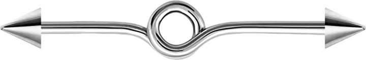 Star Piercing Barbell silber Schleife mit zwei Cones (Chirurgenstahl 316L, ohne Messing)