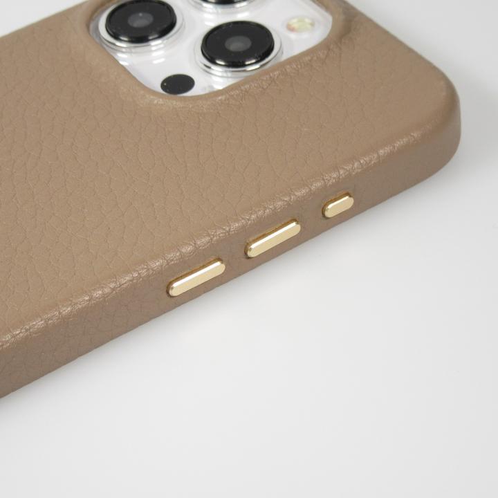 Actual product image PhoneLook Coque Cuir de veau luxe grainé intégral avec boutons métalliques et MagSafe (Apple iPhone 14 Pro)