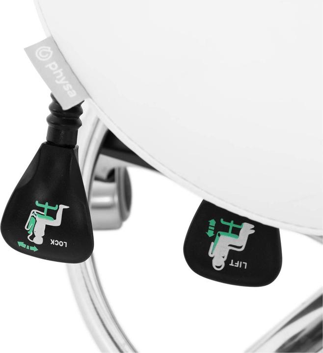 Produktbild Physa Sattelstuhl Sattelhocker mit Lehne Rollhocker Braun höhenverstellbar PVC-Leder