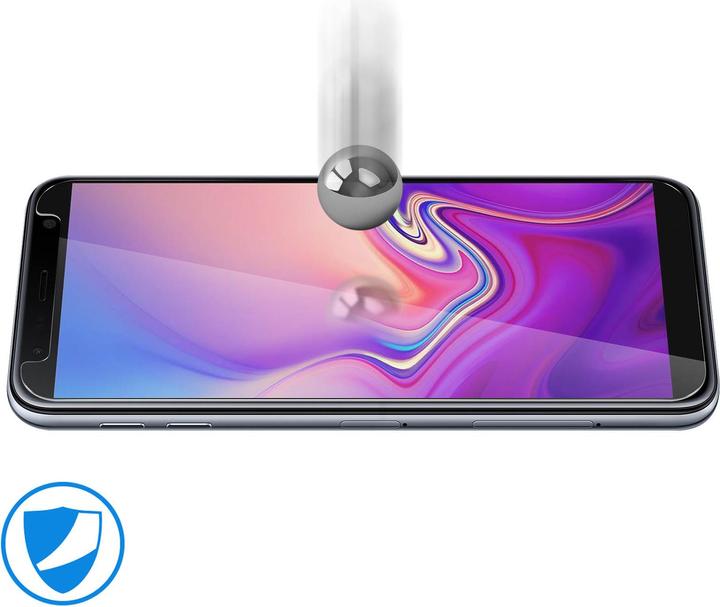 Actual product image Avizar Crystal clear film, glass screen protector (1 Piece, Samsung Galaxy J6+)