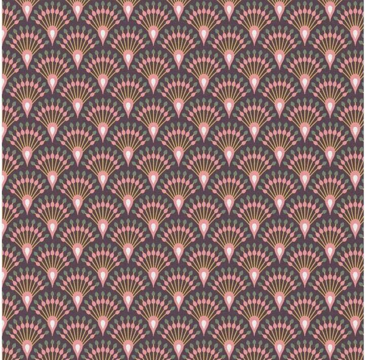Domotex Fabric Ginza aubergine / pink
