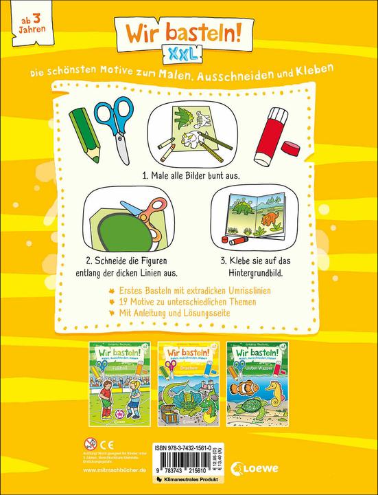 Produktbild Loewe Wir basteln! XXL - Die schönsten Motive zum Malen, Ausschneiden und Kleben (gelb)