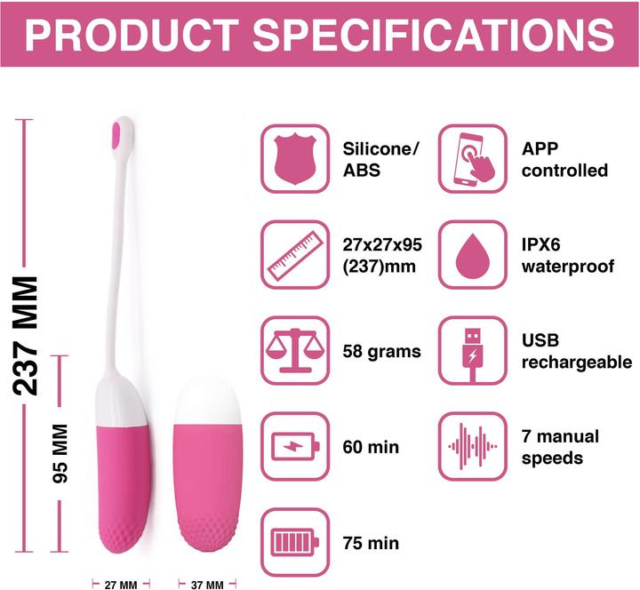 Produktbild Magic Motion Vini App Controlled Love Egg Orange
