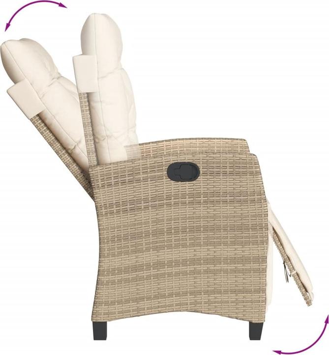 Produktbild VidaXL Gartenmöbel Essgruppe Gartengarnitur Sitzgruppe 7tlg. Beige Poly Rattan (160 cm)