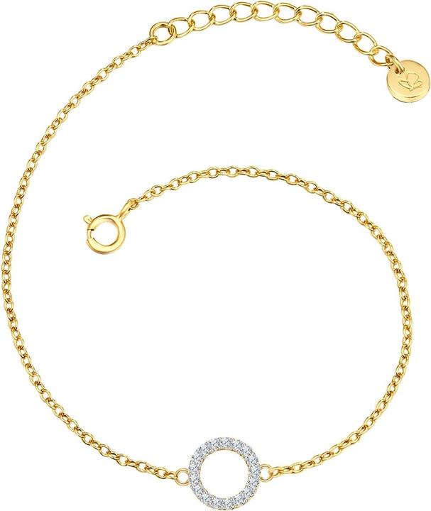 Glanzstücke München Damen Buchstabe O Sterling Silber Zirkonia Gelbgold 17,0 cm Basislänge + 3,0 cm Verlängerung - 32064 (17 cm, Sterling Silber)