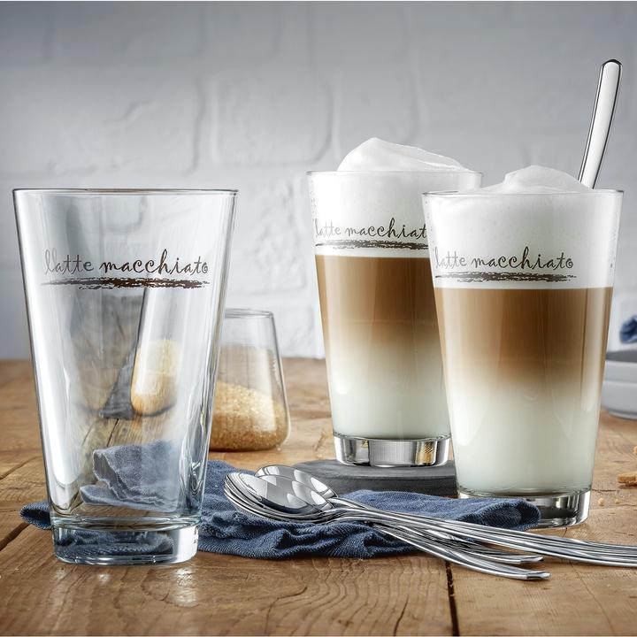 Produktbild WMF Latte Macchiato Gläser Set 12tlg Latte Gläser mit Löffel 280ml Clever&More (280 ml, 12 x)