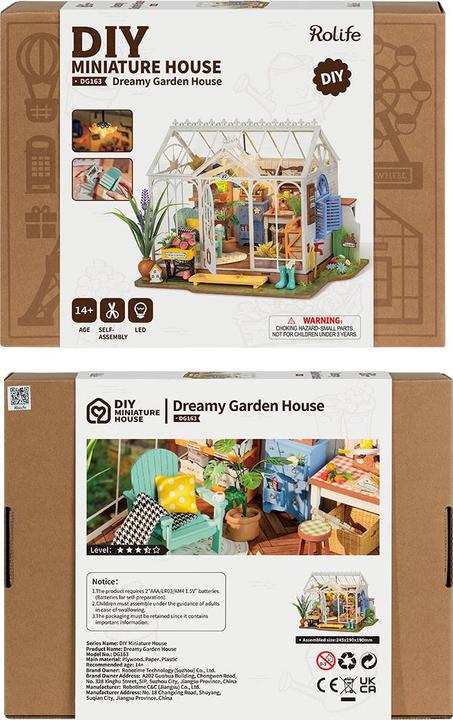Actual product image Robotime Dreamy Garden House' model kit