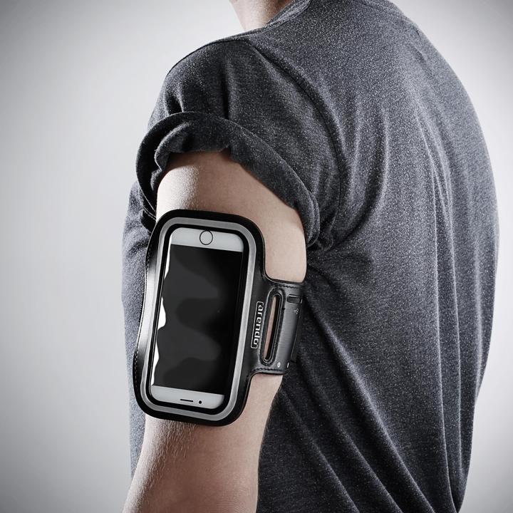 Image du produit Arendo Bracelet de fitness pour smartphone 4,7", poche pour clés, bandes réfléchissantes