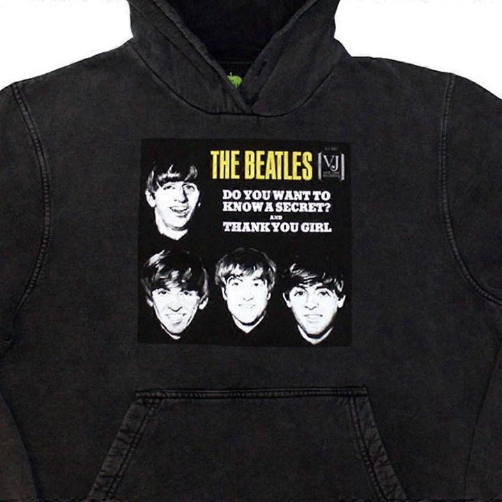 Actual product image The Beatles Unisex Adult VJ Secret Sleeve Stone Wash Pull Over Hoodie (S)