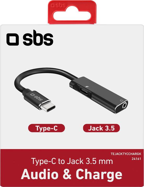 Produktbild SBS USB-C-Stecker auf Klinkenbuchse 3,5 mm mit USB-C-Ladeanschluss (3.5mm Klinke, USB Typ C)