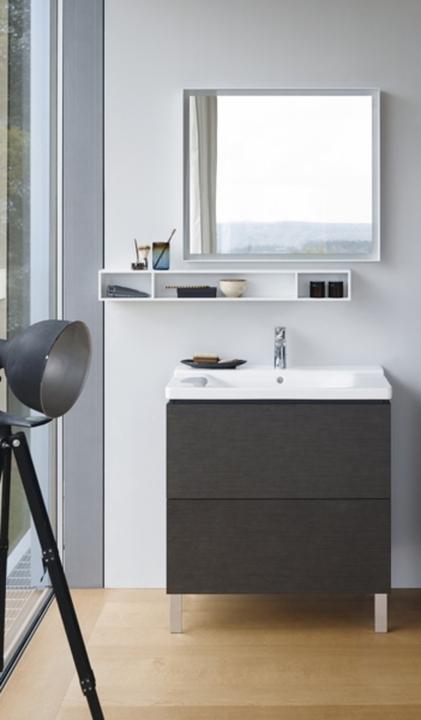 Actual product image Duravit Shelf unit L-CUBE 180x180x1400mm brushed walnut