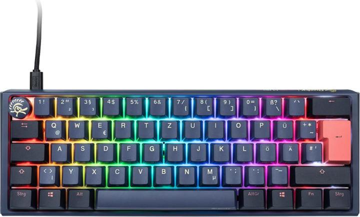 Actual product image Ducky One 3 Cosmic Blue Mini Gaming Keyboard, RGB LED - MX-Red (DE, Cable)