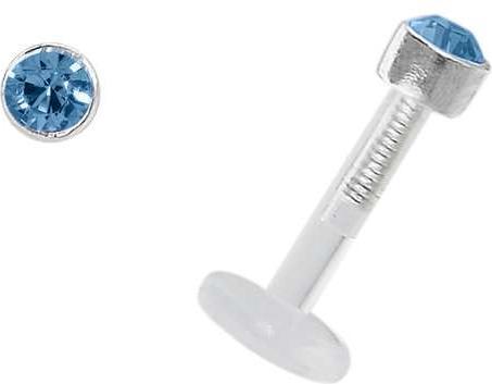 Produktbild Bijouteria Piercing für Lippe/Tragus (Bioplast, Silber 925, Swarovski Kristall)