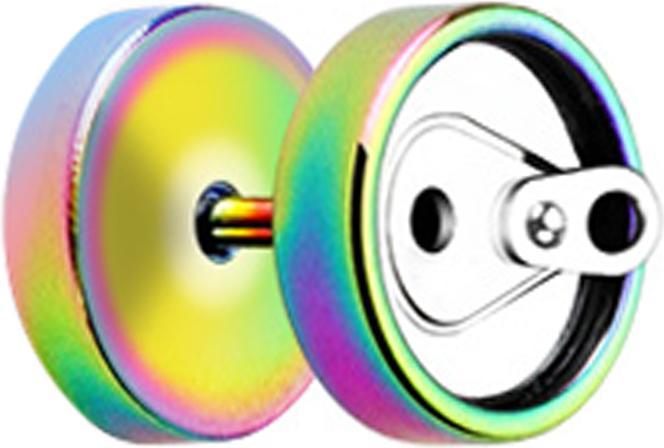 Produktbild Star Piercing Fake Plug Dose farbig mit Titanium Beschichtung (ohne Messing, Chirurgenstahl 316L)