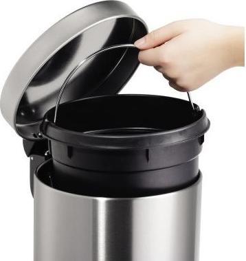 Actual product image Helit Pedal bin the silent 25 x 40 cm (Ø x H) 12l stainless steel/plastic silver (12 l)