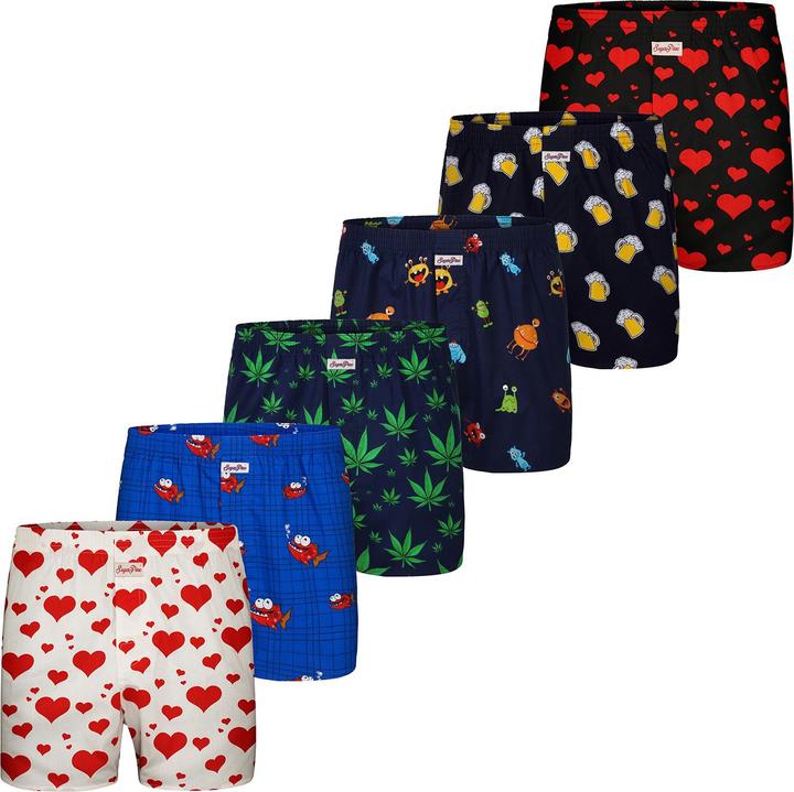 Sugar Pine Boxer Motiv Print Mix (M, 6er Pack)