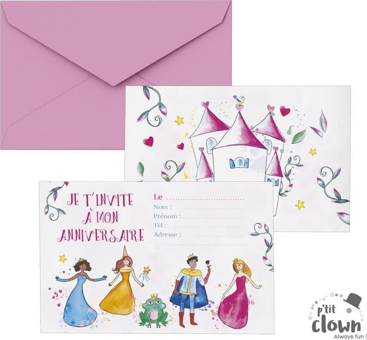 P'tit Clown Disney Princesses invitation Live your Story (8 pcs.)