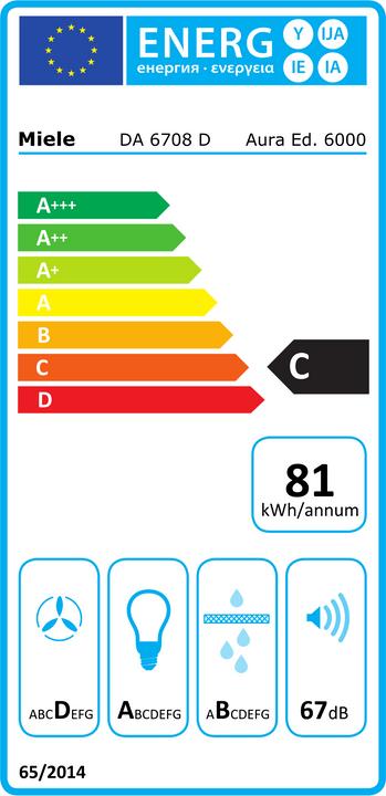 Energie-Label Miele DA 6708 D SW Aura Edition (Inselhaube)