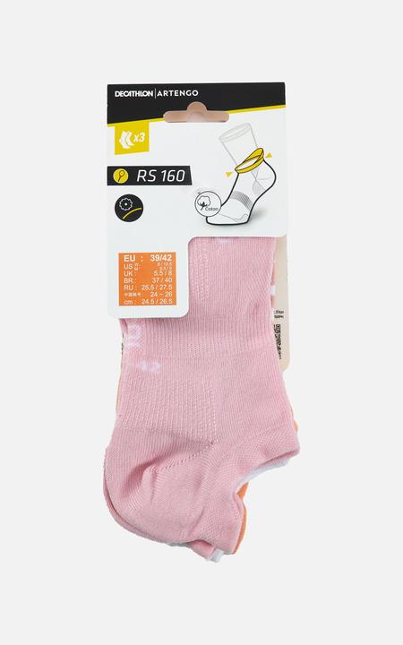 Produktbild Artengo Tennissocken RS160 Low 3er Pack orange/rosa Motive (39, 42)