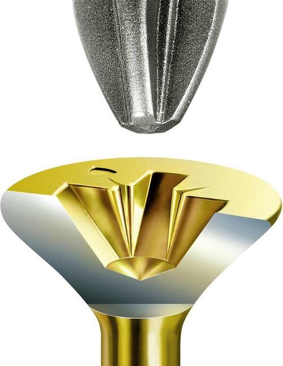 Actual product image Spax Screw R 88094 Countersunk head with point/cross recess -PZ 2.5 x 25/22-Z Galvanised steel yellow (1000 Screws per piece)