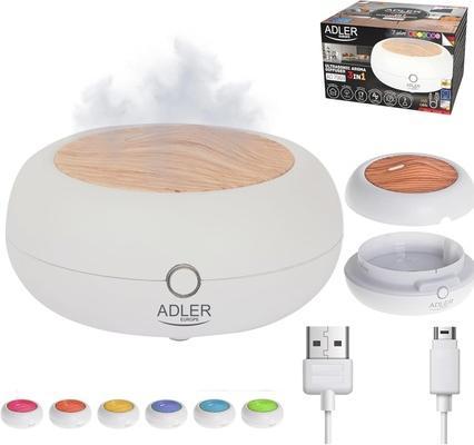 Immagine prodotto Adler AD 7969 Diffusore di aromi a ultrasuoni USB 3in1, bianco (70 ml)