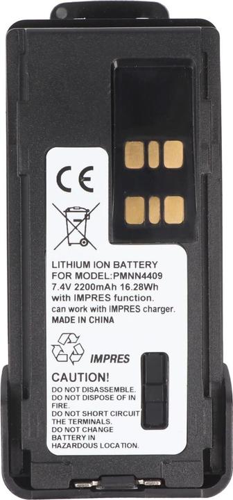 Actual product image AccuCell Motorola DP4400, DP4800, PMNN4101A battery, with IMPRES function