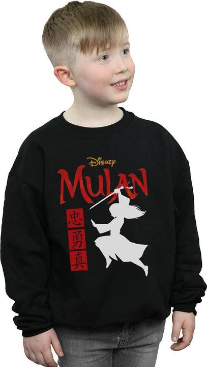Actual product image Disney Boys Mulan Movie Warrior Silhouette Sweatshirt (116)