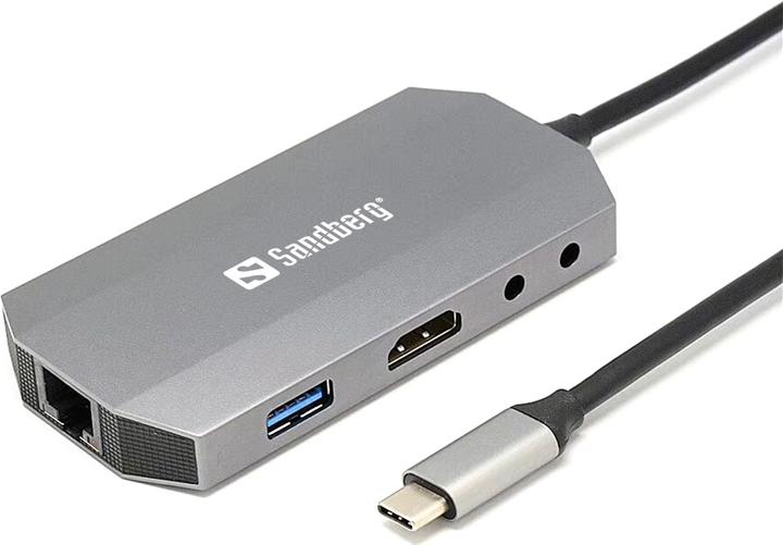 Produktbild Sandberg USB-C 6-in1 Travel Dock (USB-C, 6 Ports)