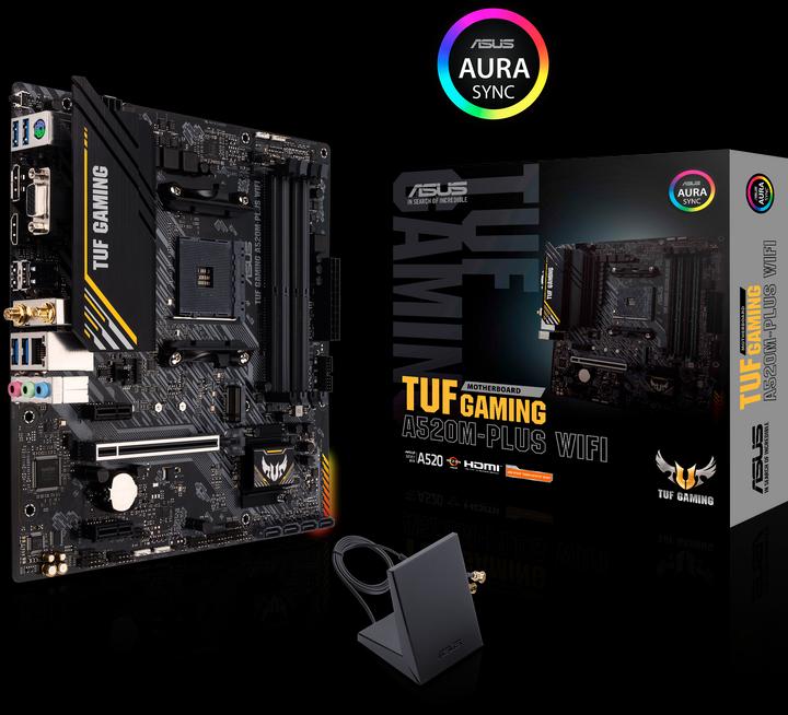 Produktbild ASUS TUF GAMING A520M-PLUS WIFI (AM4, AMD A520, mATX)