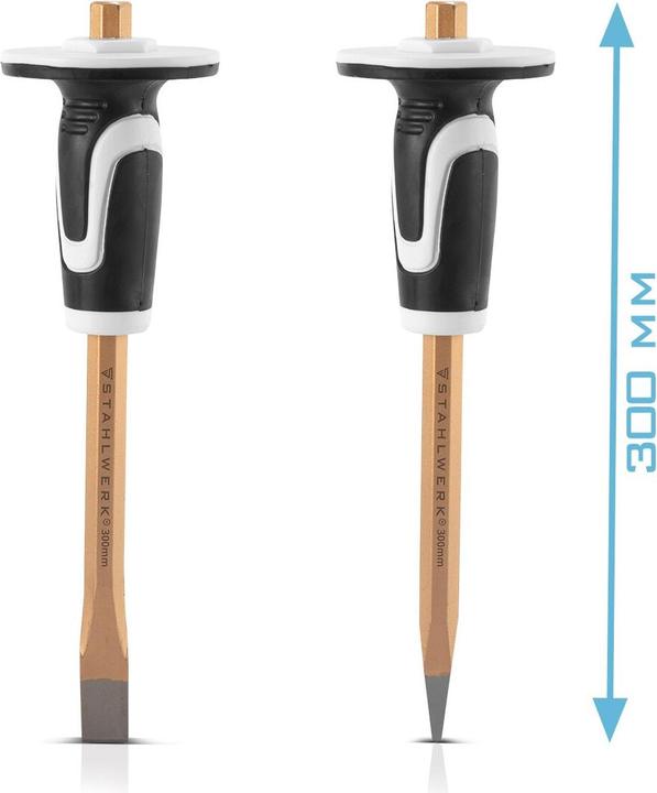Actual product image Stahlwerk Flat chisel / pointed chisel set of 2 gold 300 mm hand chisel
