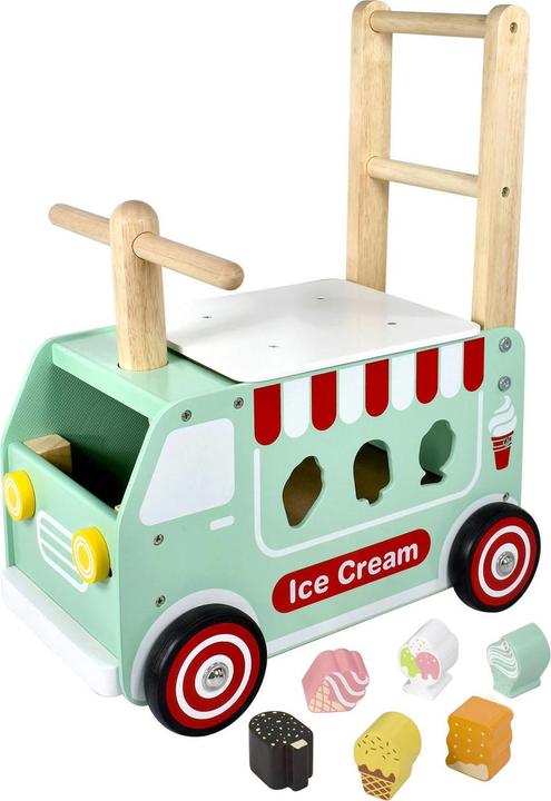 Ich bin Toy Walker und schiebe Auto-Eiswagen