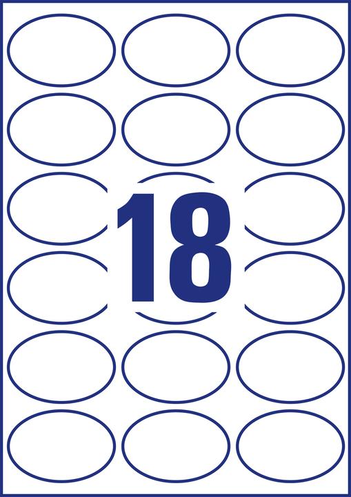 Image du produit Avery Zweckform Kennzeichnungs-Etiketten, ovale, 63.5x42.3 mm gris foncé, permanent, papier non traité
