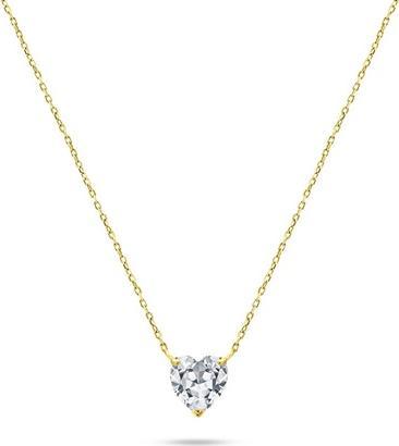 Brilio Silver - Sparkling Gold Plated Cubic Zirconia Necklace NCL136R